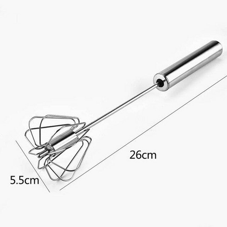 Semi-automatic Egg Whisk Stainless Steel Egg Beater Blender