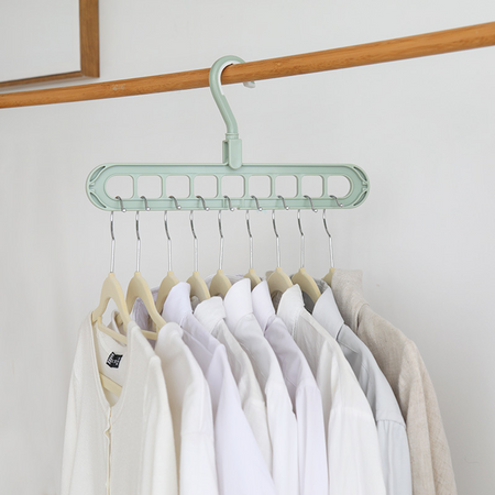 Multi-functional Cloth Hanger Balcony Wardrobe Store Rotating Non-slip Drying Racks - Green